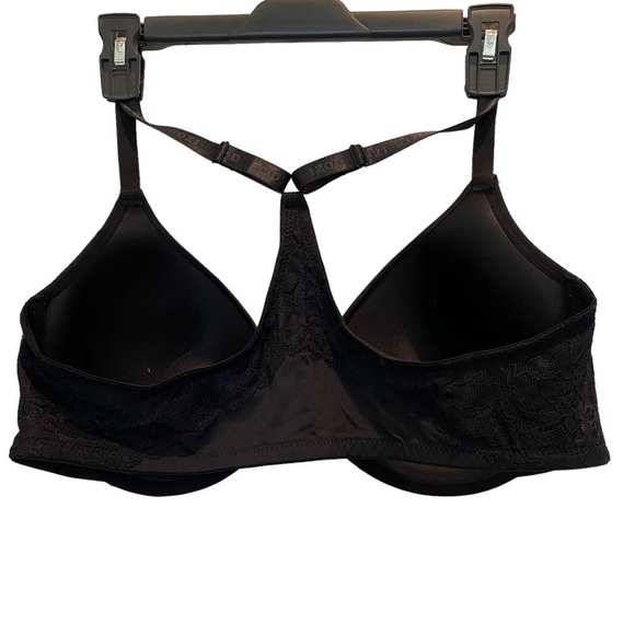 IZOD women's size 42D black underwire padded front closure lace bra Racerback - Picture 2 of 7